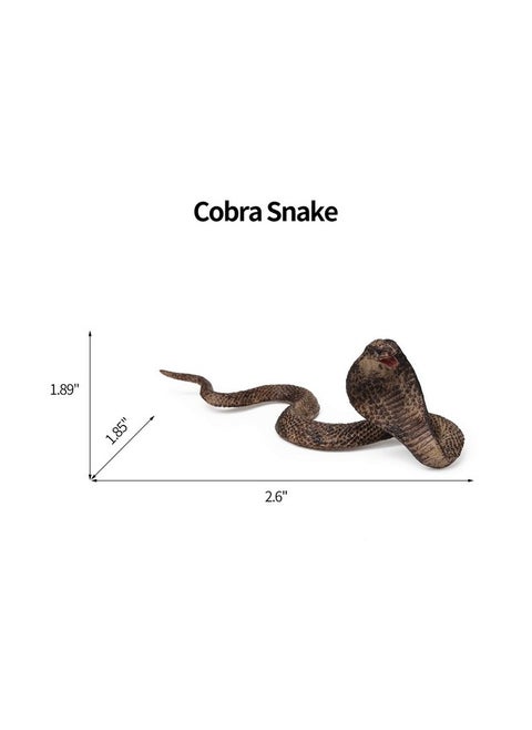 8Pcs Fake Snakes Toy Figurines Realistic Fake Snake Prank Rubber Snake Props Scary Snake Toy Scare Birds, Cobra Snake, Boa Constrictor, Coral Snake, Rattlesnake Wild Life Figures