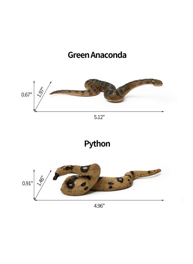 8Pcs Fake Snakes Toy Figurines Realistic Fake Snake Prank Rubber Snake Props Scary Snake Toy Scare Birds, Cobra Snake, Boa Constrictor, Coral Snake, Rattlesnake Wild Life Figures