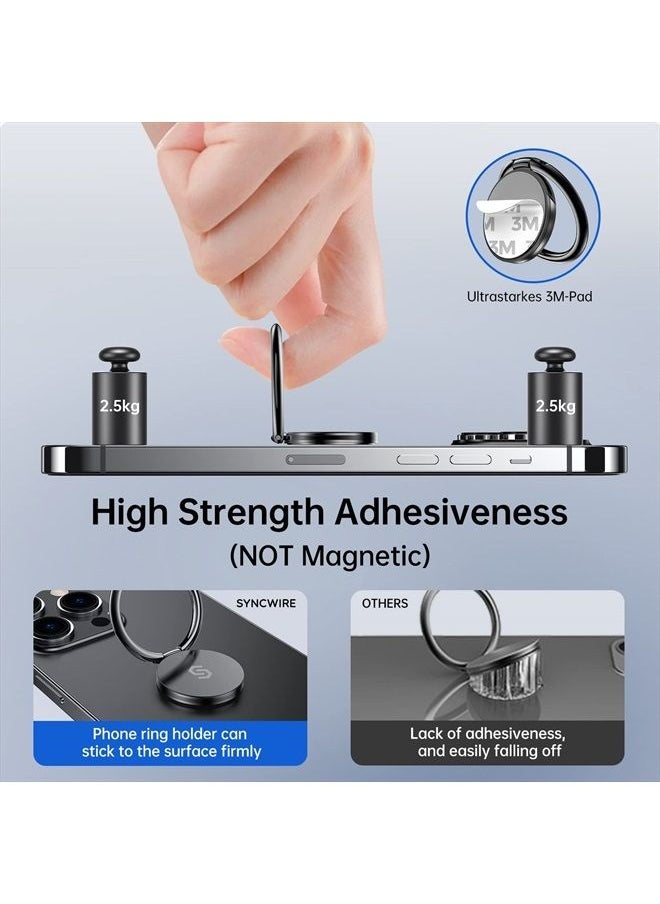 Syncwire - Syncwire Cell Phone Ring Holder Stand, 360 Degree Rotation Finger Ring Kickstand with Polished Metal Phone Grip for Magnetic Car Mount Compatible with iPhone, Samsung,LG,Pixel, Smartphone Accessories - Image 1