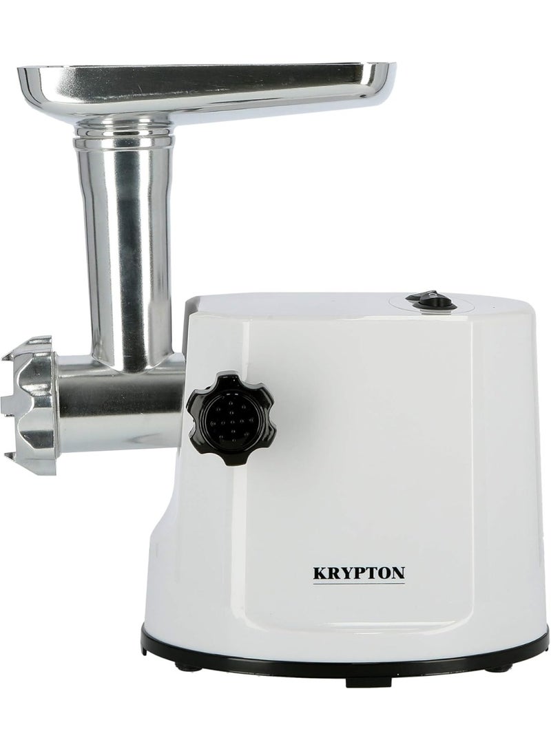 Krypton 1200W Meat Grinder, Electric Aluminum Gearbox, 3 Metal Cutting Plates, Accessories, Metal Gears, Stainless Steel Blade 2 Years Warranty, WHITE, , KNMG6080 - Image 1