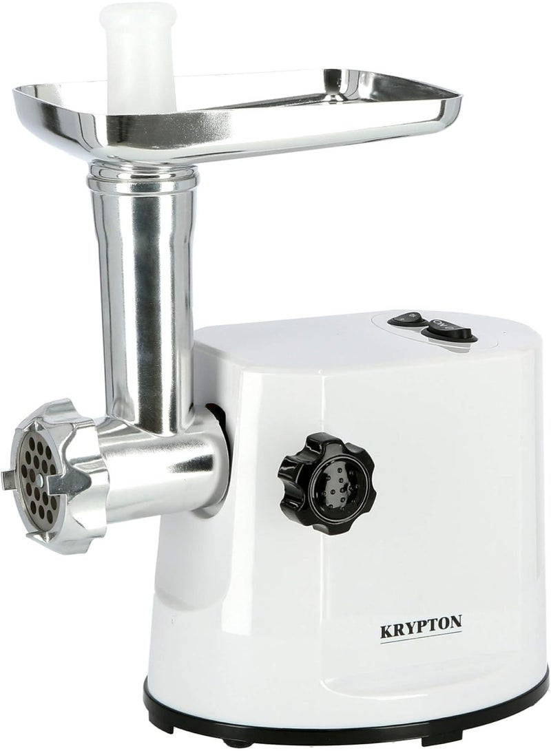 Krypton 1200W Meat Grinder, Electric Aluminum Gearbox, 3 Metal Cutting Plates, Accessories, Metal Gears, Stainless Steel Blade 2 Years Warranty, WHITE, , KNMG6080 - Image 4