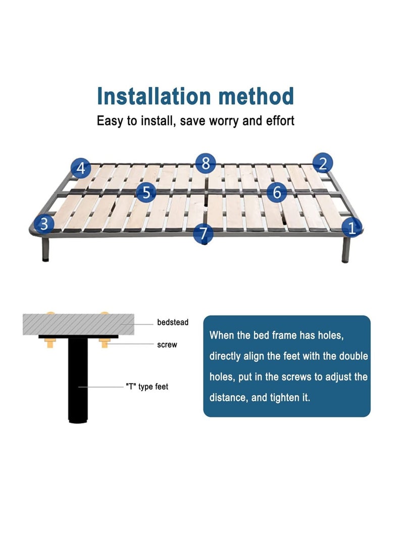 Excefore Bed Support Legs, 4 Pcs Adjustiable Height Couch Legs Cabinet Legs, Heavy Duty Bed Center Brackets Middle Reinforce Circular Bottom Slat Support Leg, for Cabinet Sofa Bed Frame Replacement Parts  - Image 4