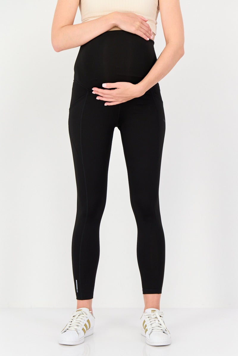 PUMA Maternity Sportswear Fit Brand Logo Training Leggings, Black - Image 1