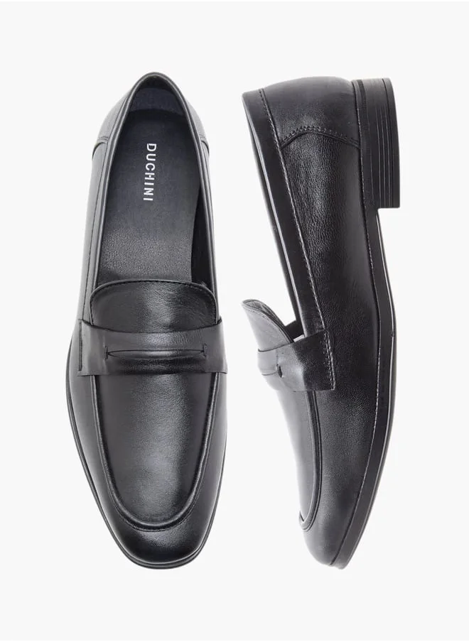 DUCHINI Men's Cutout Detail Slip-On Loafers