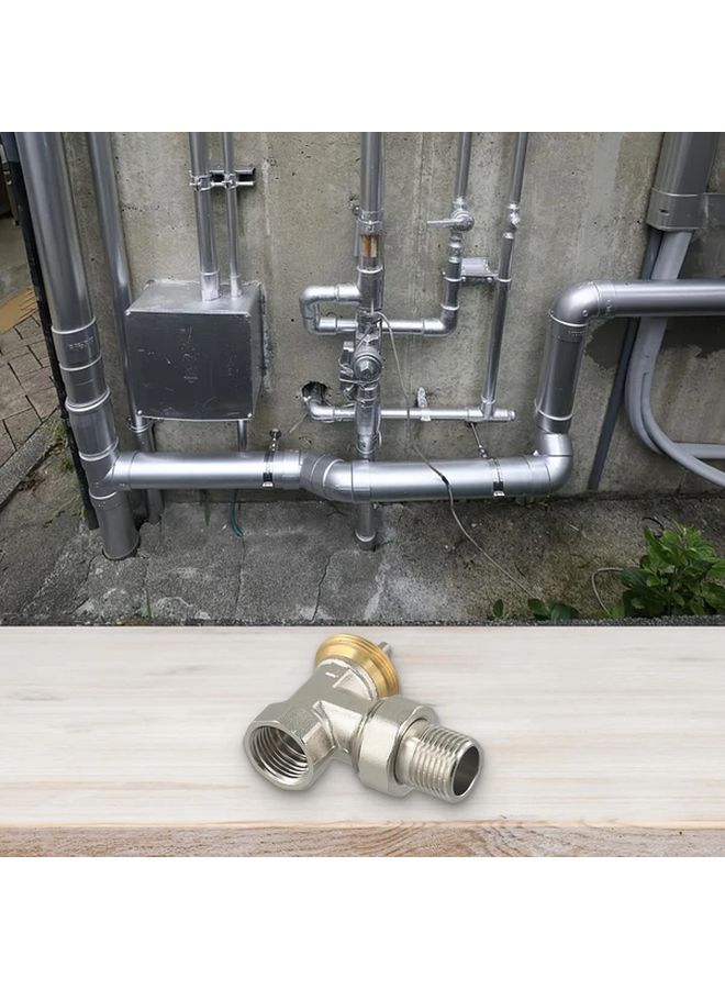 DN15 Brass Thermal Control Valve Automatic Corner Thermostat For Water Heater - Image 2