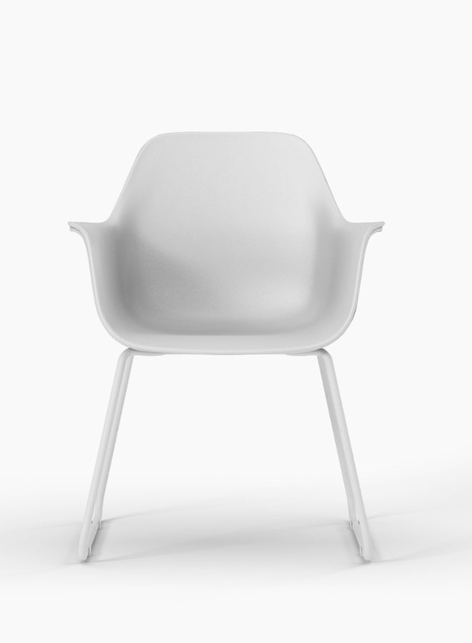 Multi-Purpose Visitor Chair Upholstered Seat and Back with Steel Legs, White - Image 2