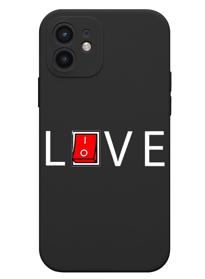 Theodor Protective Slim Fit Case Liquid Silicone Cover with Full Body Protection Anti-Scratch Shockproof Case For iPhone 12 Black  - Llamazing lama  - Image 1