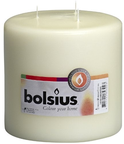 Bolsius Candles Ã¢â‚¬â€œ 3 Wick Ivory Candles Ã¢â‚¬â€œ 6 x 6 Inches Relight Party Candles Ã¢â‚¬â€œ Unscented Candles - Image 1
