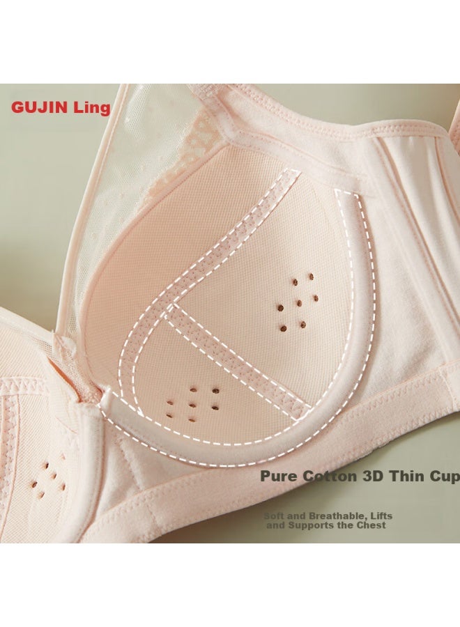 Gujin Women's Bra For Large Minimizing, Breathable, Side Support, Memory Foam, Wireless, Push-up, Lace Brassiere - Image 3