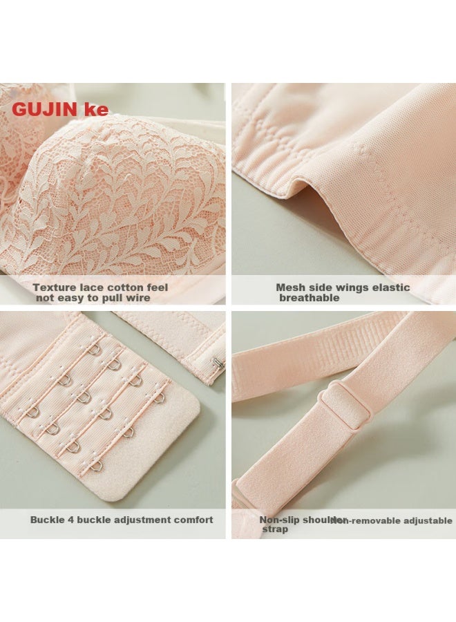 Gujin Women's Bra For Large Minimizing, Breathable, Side Support, Memory Foam, Wireless, Push-up, Lace Brassiere - Image 4