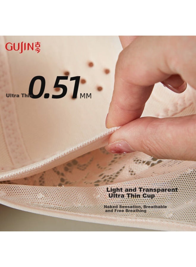 Gujin Women's Bra For Large Minimizing, Breathable, Side Support, Memory Foam, Wireless, Push-up, Lace Brassiere - Image 2