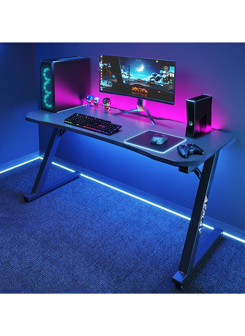 ACPLAY Large Gaming Table,PC Computer Desk with Carbon Fiber Surface, Gaming Desk,Z Shaped PC Gaming Workstation,Ideal for Gaming Home Office（140x60x75cm）  - Image 2