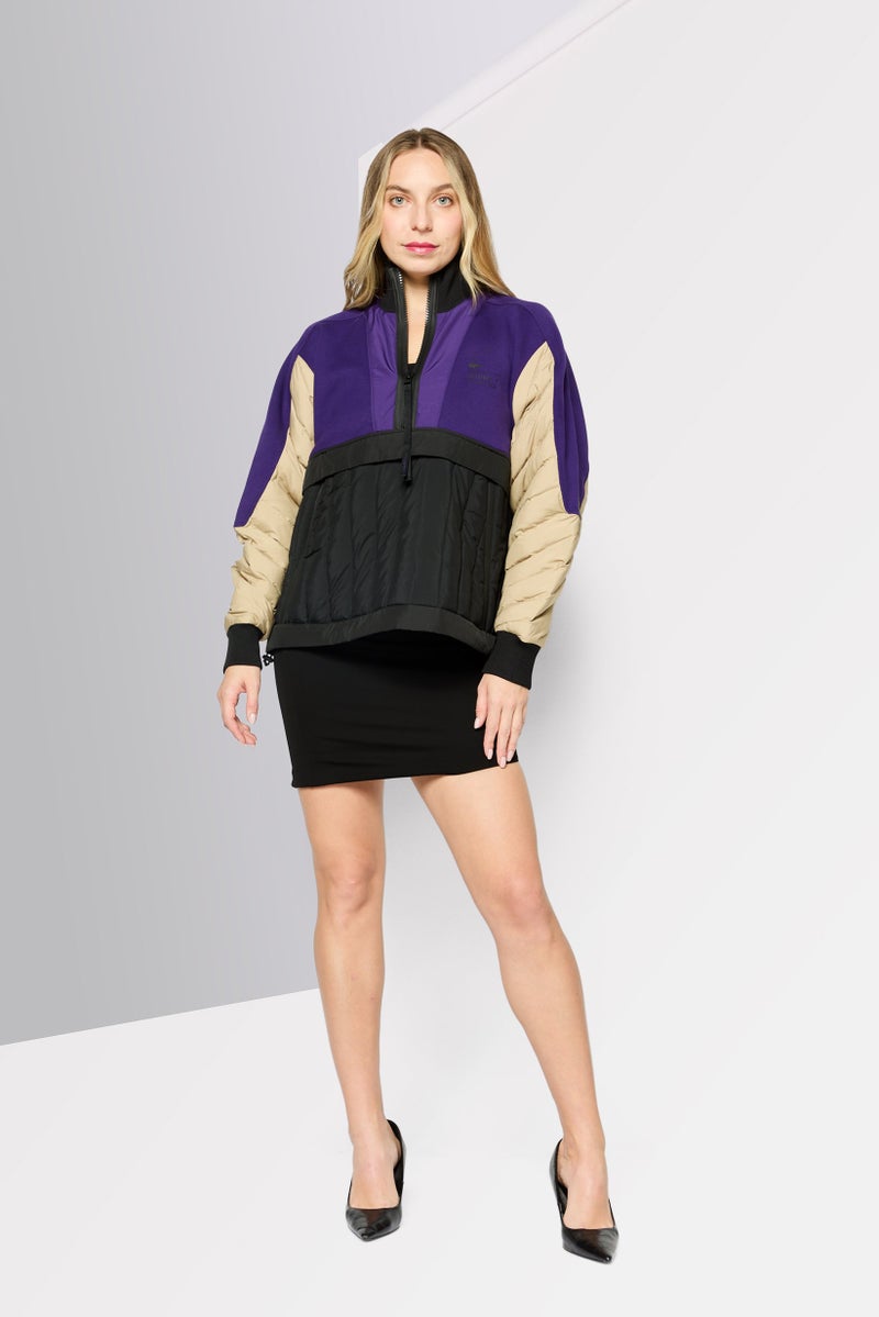 LACOSTE Women Brand Logo Windbreaker Jacket, Purple  - Image 3