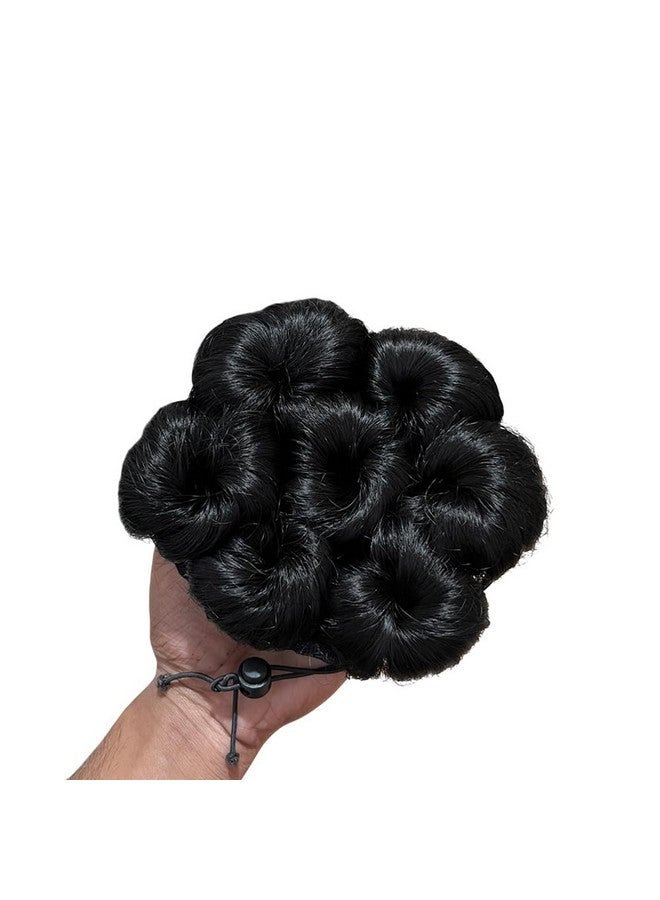 VIVIAN Hair Juda Bun Fashion With Elastic Rubber Band Dory Panja For Girls (Natural Black) - Image 4
