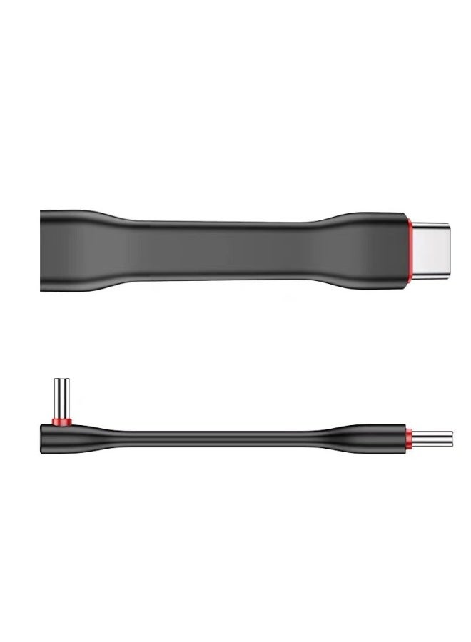 Jiayi Typec Double Elbow Data Line Ctoc Mobile Phone Charging Treasure Short Line 20G Flat Wire Hard Disk Box External Wiring-Color:CC-F75 Black  - Image 1