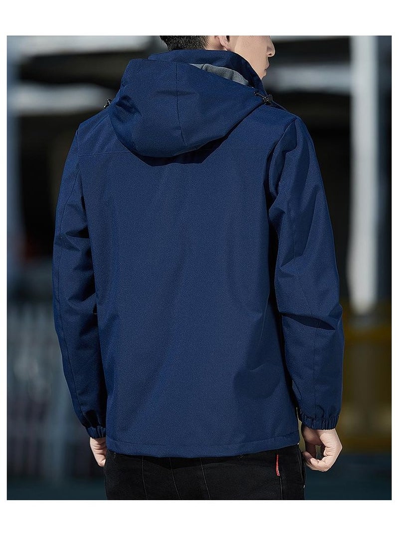Fashionable Men's Simple Windproof And Waterproof Casual Hooded Jacket  - Image 2