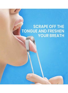 EELHOE 2 Pcs Tongue Scraper For Adults, Fresh Breath Tongue Cleaner Oral, Made of High Quality Stainless Steel, Help Eliminate and Prevent Bad Breath, Improve Your Confidence By Having Fresher Breath  - Image 4