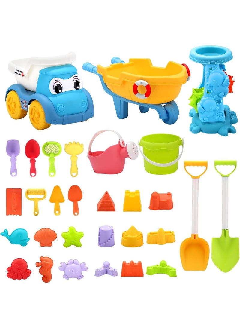 JAYATO 30-piece colorful children's beach toy set for sand digging, water play, outdoor fishing, gardening, and space-themed gardening with kudzu root toys and sand. - Image 2