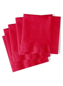 Falcon Red Disposable Paper Napkins, Size 40x40 CM, 50 Sheets per Pack  - Image 2