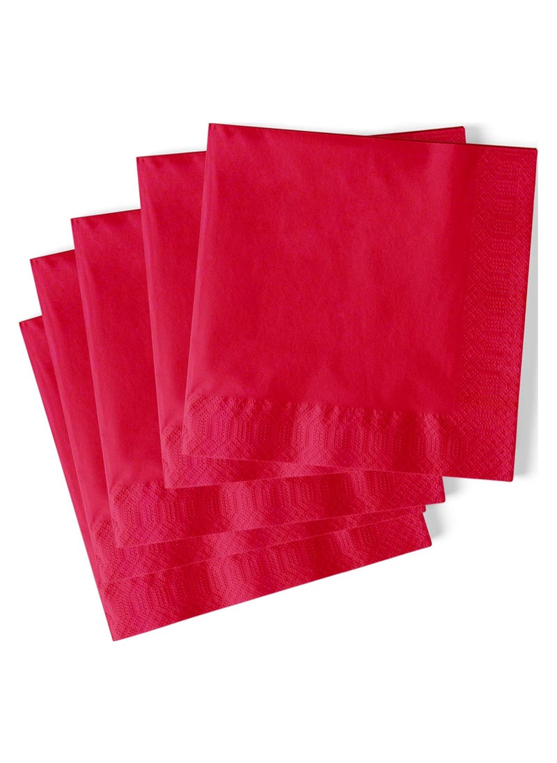 Falcon Red Disposable Paper Napkins, Size 40x40 CM, 50 Sheets per Pack  - Image 2