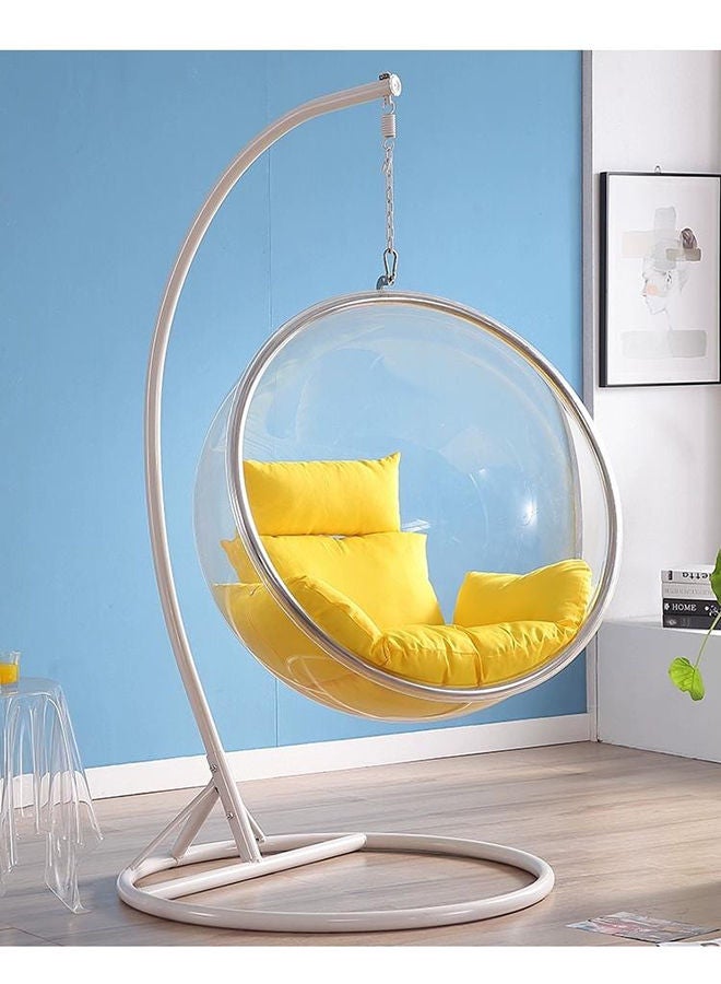 YULAN High Quality Indoor Swing Hanging Chair Acrylic Ball Bubble Chair With Stand Yellow