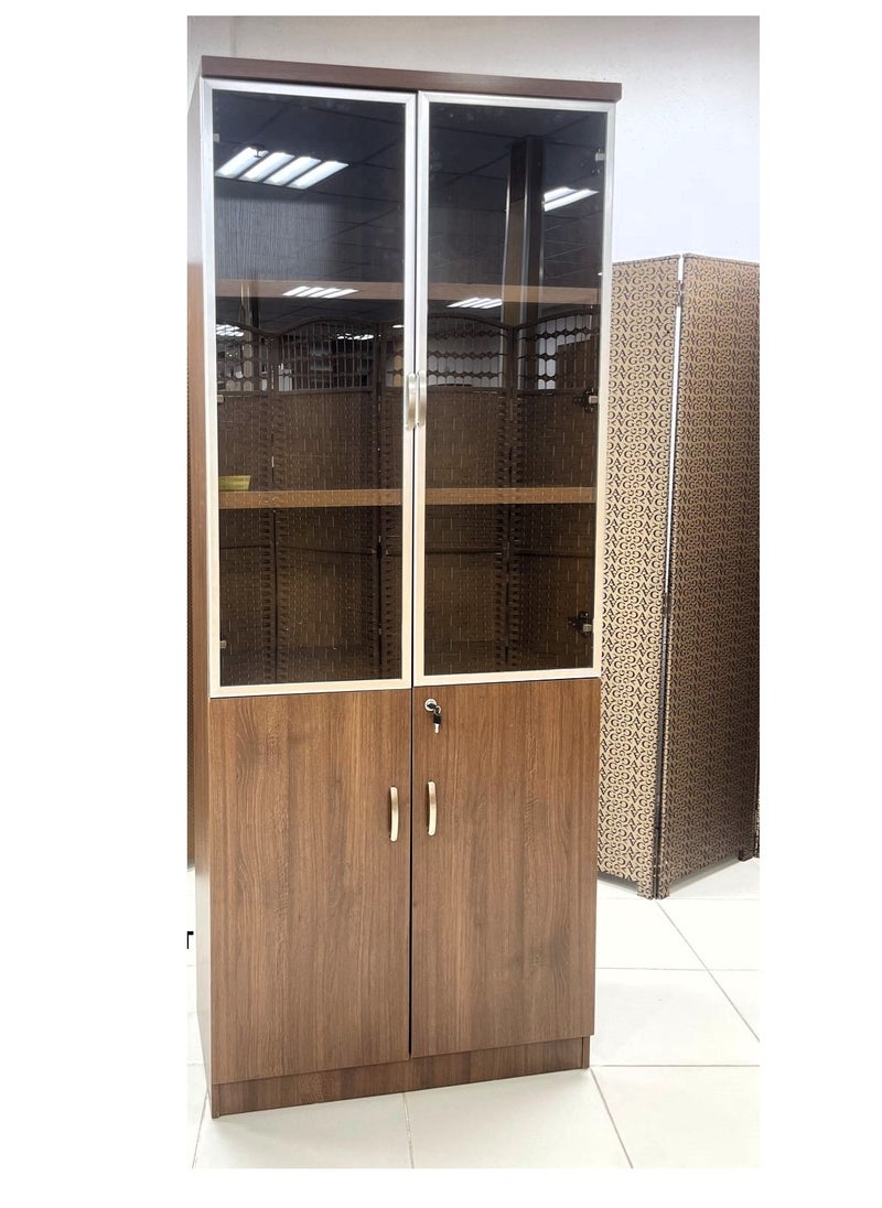 Wooden Cabinet 2 Doors With Glass Modern Office File Cabinet Office Bookcase Furniture 200*80*40 CM - pzsku/ZD0C587E0D1EA94FC6E35Z/45/_/1703244414/6483bf5e-6f3c-40c9-8157-d94362e6c4ee