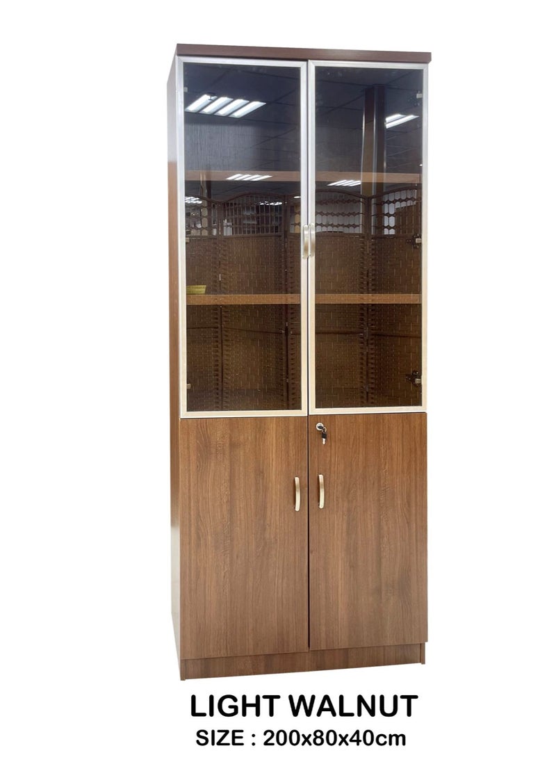 Wooden Cabinet 2 Doors With Glass Modern Office File Cabinet Office Bookcase Furniture 200*80*40 CM - pzsku/ZD0C587E0D1EA94FC6E35Z/45/_/1703244416/99f244dc-eec6-4efd-bf11-964ff4e8b7c0