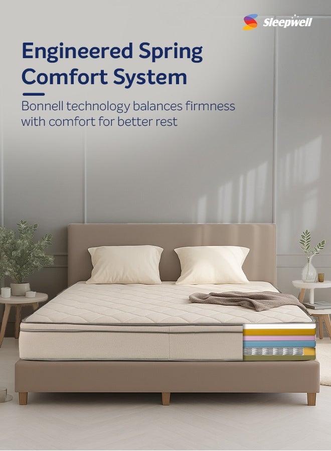 Sleepwell مرتبة سليب ويل التنفيذية بنل الربيع | رغوة معاد تشكيلها | مرتبة بنل الربيع | دعم العمود الفقري والظهر | مرتبة طبية | تقنية نيم فريش | حجم سوبر كينغ (200طول × 200عرض × 20ارتفاع سم) | تجربة 10 ليالٍ - Image 2