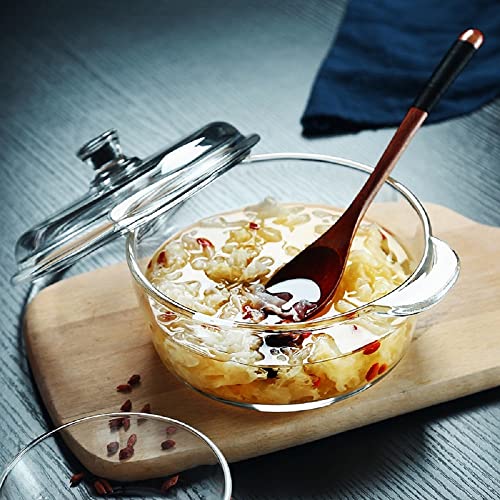 SYANKA Premium 1000ml Glass Casserole with Glass Lid - Set of 2, 1-LTR, Oven & Microwave Safe Serving Bowl with Lid, Mixing Bowl for Snacks, Cereals, Rice, Sambar, Salad - Image 3