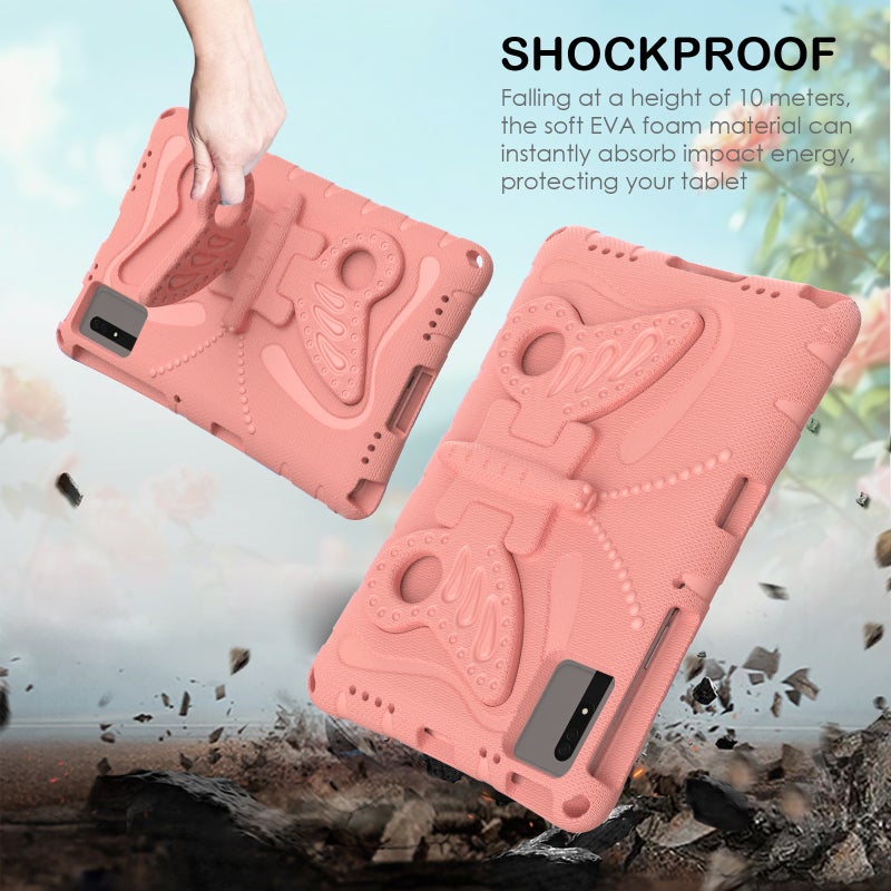 erorex For Huawei Matepad Se 11 2024 Butterfly Bracket Eva Shockproof Tablet Case(Pink Orange) - Image 3