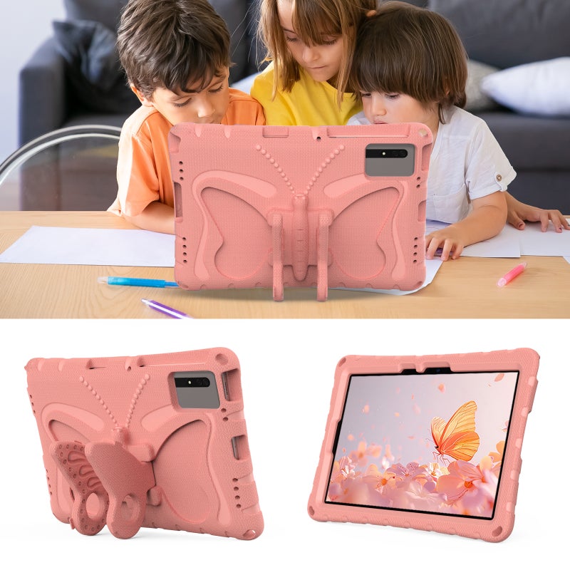 erorex For Huawei Matepad Se 11 2024 Butterfly Bracket Eva Shockproof Tablet Case(Pink Orange) - Image 5