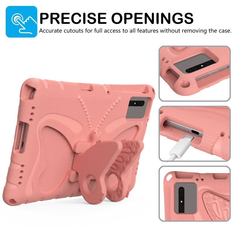 erorex For Huawei Matepad Se 11 2024 Butterfly Bracket Eva Shockproof Tablet Case(Pink Orange) - Image 2