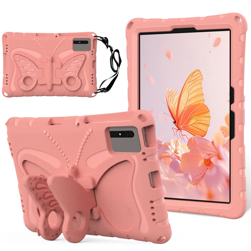 erorex For Huawei Matepad Se 11 2024 Butterfly Bracket Eva Shockproof Tablet Case(Pink Orange) - Image 1