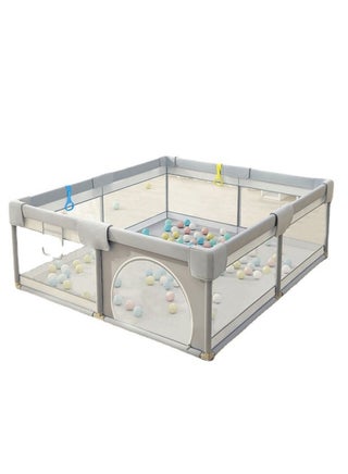 Children's Large Stainless Steel Steering Tube, Baby Indoor Crawling Safety Fence, Playpen with Breathable Mesh and Zipper Door - Gray 150x180cm - pzsku/ZD0C5A2134267FCFAA898Z/45/_/1713491957/cf951028-1001-45c9-8734-41485a3926d6