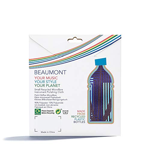 Beaumont Musical Polishing & Cleaning Patterned Neon Arcade Instruments Trumpet Clarinet Sax Flute Recycled Microfibre Cleaning Cloth Brass Silver 25 x 25cm (BFC-NA) - Image 2