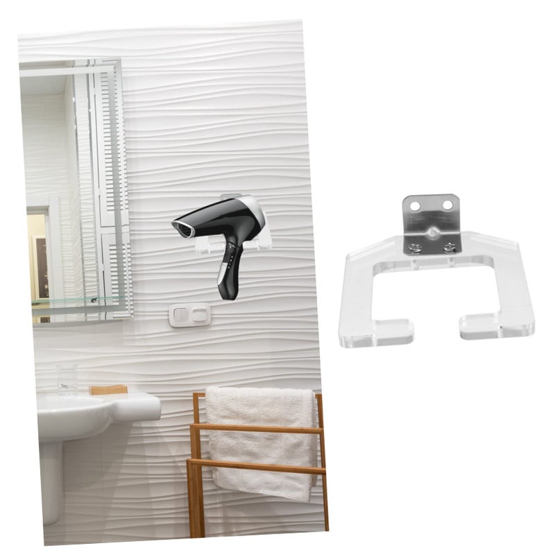 Wall Mounted Hair Dryer Rack Adjustable Bathroom Holder Space Saving Design - Image 5
