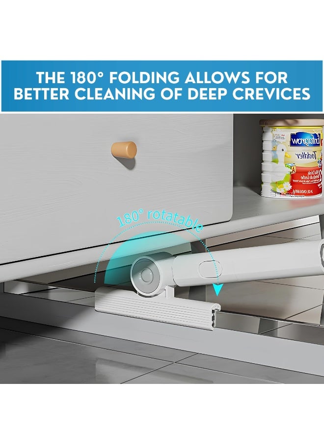 مكنسة وممسحة أرضيات 2 في 1 بمقبض قابل للتعديل من الفولاذ المقاوم للصدأ | ممسحة مياه مطاطية شديدة التحمل وفرشاة بشعيرات صلبة للحمامات والمطابخ وأرضيات البلاط والرخام - Image 4