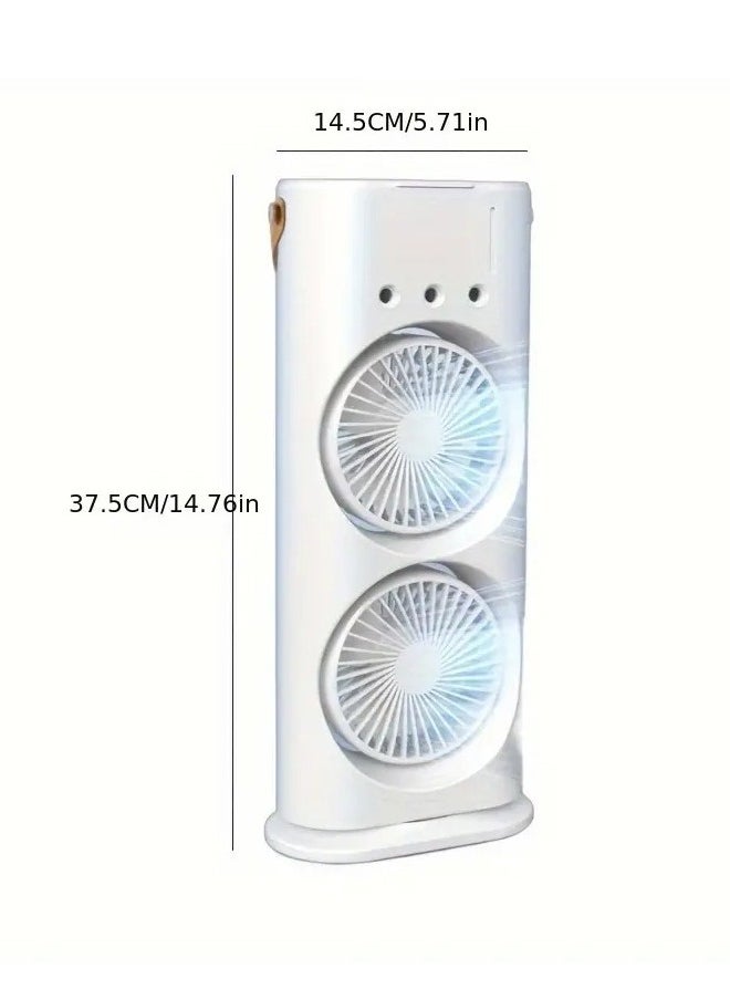 Cady One - Portable rechargeable mist fan and air cooler with LED light and multiple speeds suitable for office and home - Image 1