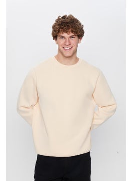 Relax Fit Comfortable Cut Cotton Soft Texture Polar Fleece Inside Beige Color Crew Neck Sweatshirt - pzsku/ZD0C5DDEEB188DA14182DZ/45/_/1734372770/7bdbbcc7-1a37-459b-a01f-43658a70b907