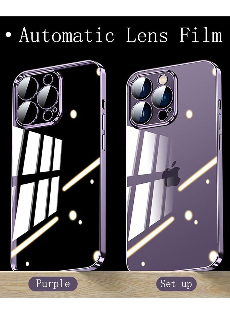 Color Fans iPhone 14 Pro Max Case Electroplated Dustproof Magnetic Phone Case Suitable For Women And GirlsPurple - Image 5