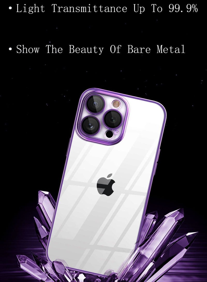 Color Fans iPhone 14 Pro Max Case Electroplated Dustproof Magnetic Phone Case Suitable For Women And GirlsPurple - Image 3