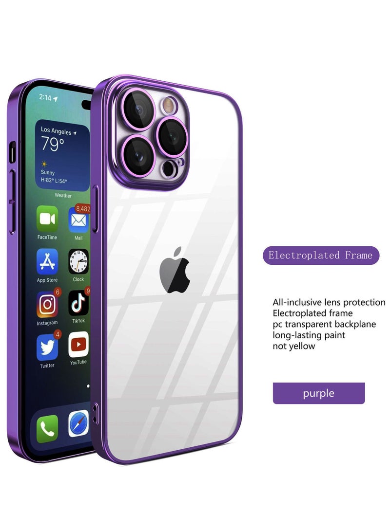 Color Fans iPhone 14 Pro Max Case Electroplated Dustproof Magnetic Phone Case Suitable For Women And GirlsPurple - Image 1