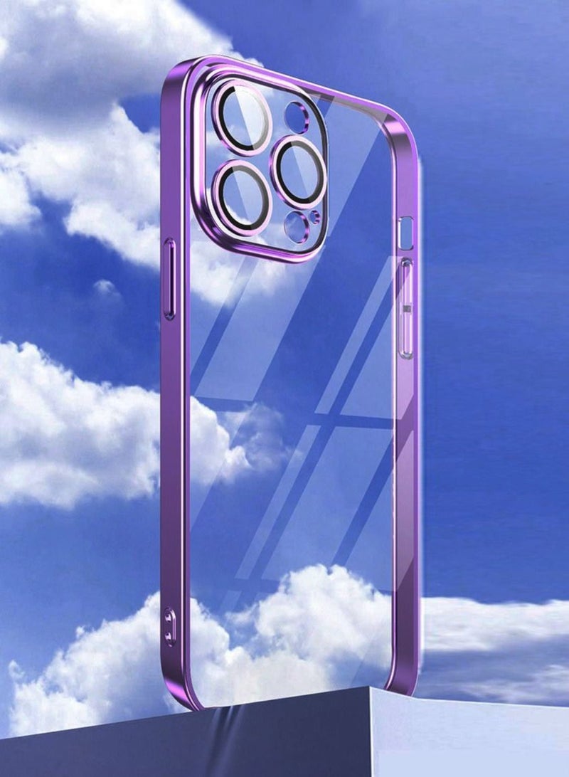 Color Fans iPhone 14 Pro Max Case Electroplated Dustproof Magnetic Phone Case Suitable For Women And GirlsPurple - Image 2