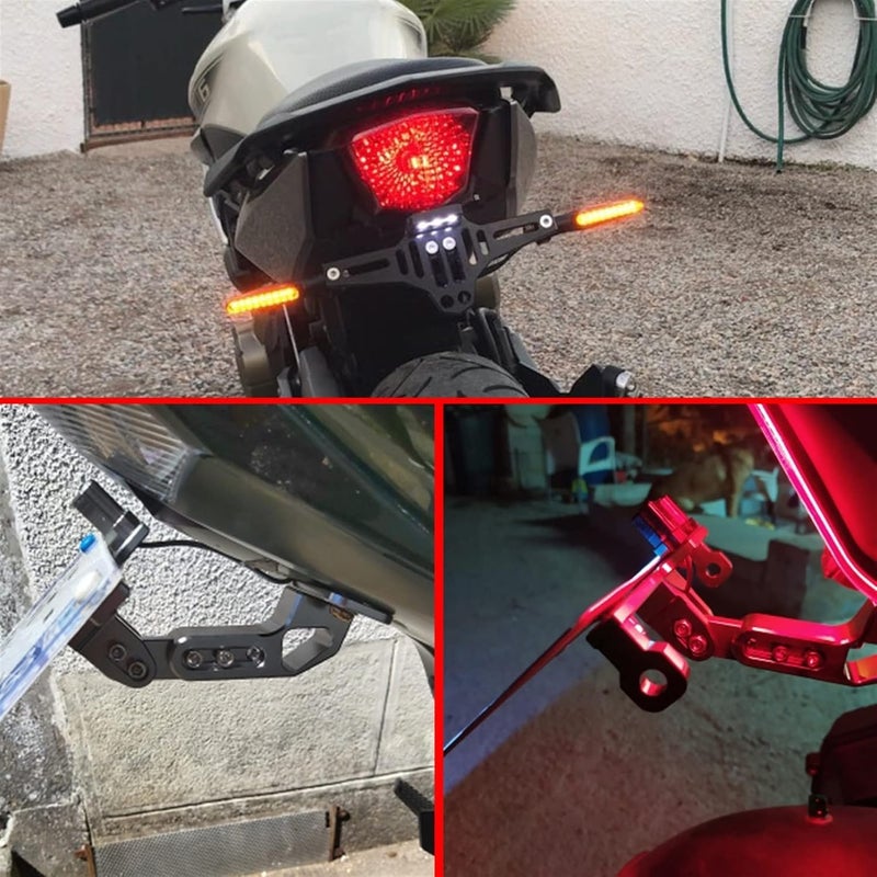 QASULER Motorcycle Rear License Plate Mount Holder - Image 5