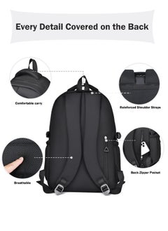 Multifunctional Oxford Backpack - Water-Resistant, 15.6" Laptop Compartment, Casual Daypack for School, Travel, Work - Black - pzsku/ZD0C5F31E46020A2542C3Z/45/_/1740730565/5df7c10a-aeef-4b29-8ff4-80983c03cd72