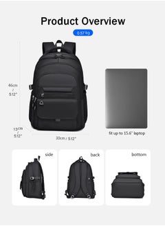 Multifunctional Oxford Backpack - Water-Resistant, 15.6" Laptop Compartment, Casual Daypack for School, Travel, Work - Black - pzsku/ZD0C5F31E46020A2542C3Z/45/_/1740730640/31682d07-6db4-43b5-8616-6a42def7e860