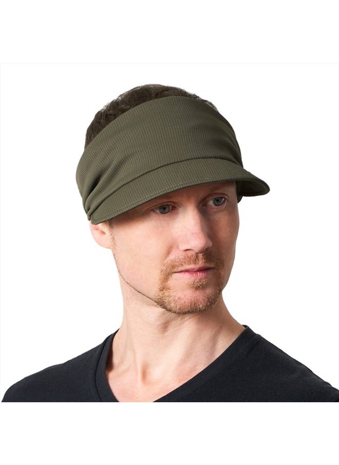 Charm Cooling Sports Visor Sun Hat - Womens Mens Athletic Wide Brim Summer Caps UPF-Cutting Khaki  - Image 1