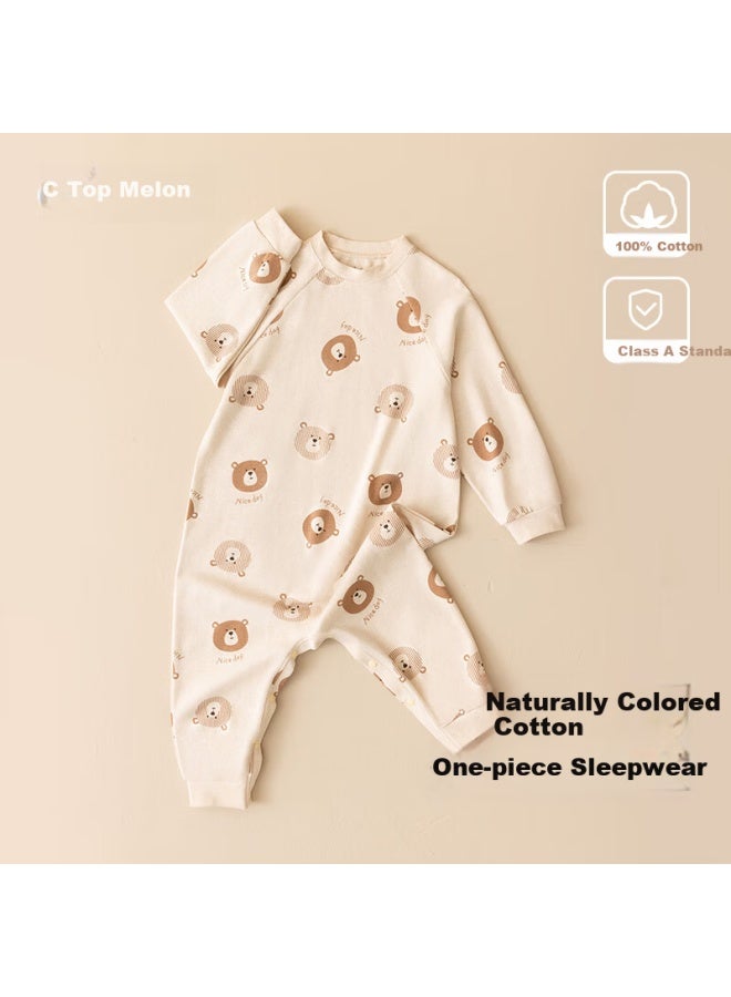 Top melon Dingguagua Children's Thin One-piece Pajamas Spring And Autumn Uni Footed Sleep Sack Baby Anti-kick Cotton Color 110 - Image 1