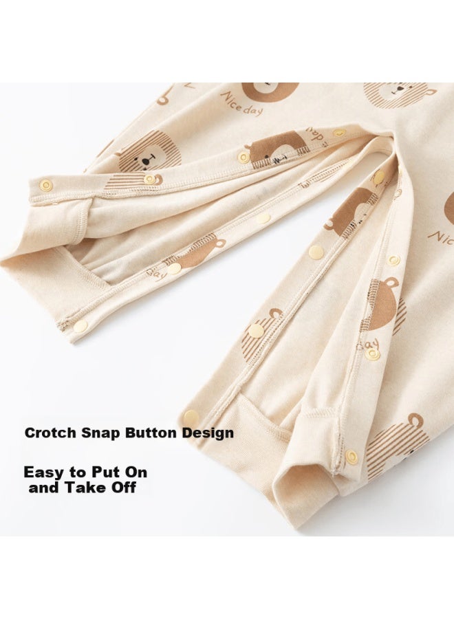 Top melon Dingguagua Children's Thin One-piece Pajamas Spring And Autumn Uni Footed Sleep Sack Baby Anti-kick Cotton Color 110 - Image 3