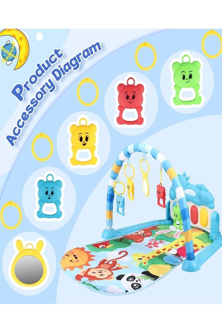 Baby Play Mat, Baby Piano Mat with Music and Lights, Baby Play Mats for Floor with Detachable Activity Toys, Early Development Activity Play Mat Toy Gift for Babies Newborn Toddler (Cute Animals Shape) - Image 4